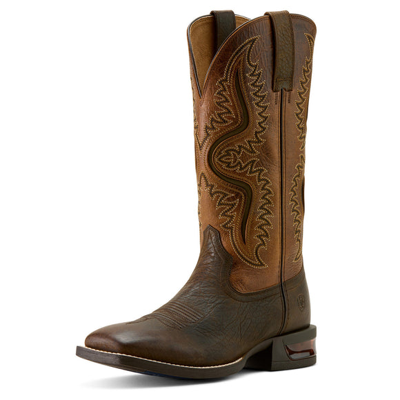 Ariat Men's Captivate Wide Square Toe Western Boot - DARK BROWN/PEANUT BUTTER