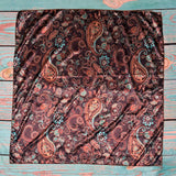 AVS-6901 PAISLEY PRINT SILK SQUARE WILD RAG 28X28