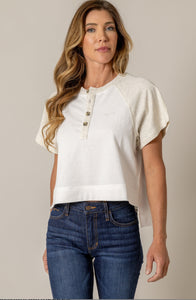 HELLENA CROPPED HENLEY-SHIRT-PRISTINE
