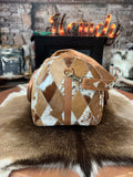 Diamond Pattern Cowhide Overnight Bag - #005