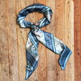 AVS842 HORSES PRINT SILK SCARF 36X36
