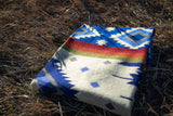 Andean Alpaca Wool Blanket - Ocean Breeze - Light Blue/Dark