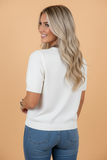 PRETTY BASH Western Horse Head Short Sleeve Sweater - CPHY