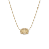 SpurWest Ultra Mini Belt Buckle Necklace (Initial) - Gold