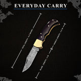 6.5' Handmade damascus folding knife, Pocket Knife