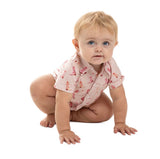 JUST COUNTRY
Infant's Frankie Short Sleeve Full Button Jumpsuit - BABY PINK BOOTS