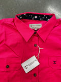 Women's - Jahna - Half Button Workshirt - Hot Pink / Navy Primrose