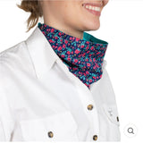 JUST COUNTRY Women's Carlee Double Sided Scarf - Navy Pansies/Turquoise