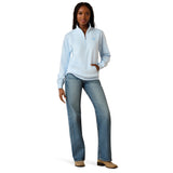 Ariat Women's Foundation Logo 1/2 Zip Sweatshirt - Nantucket Breeze 10071504