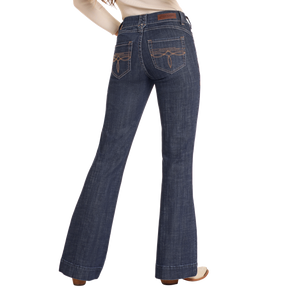 ROCK N ROLL DENIM MID RISE BOOT STITCH TROUSERS