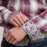 Stetson Mens Collection L/S Shirt Plaid Red