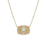 Mini Belt Buckle Necklace (Amelia Rose) - Gold
