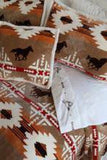 Southwestern Wild Running Horses Lodge Sherpa Fleece Blanket