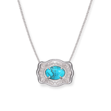 Belt Buckle Necklace (Oasis) - Silver