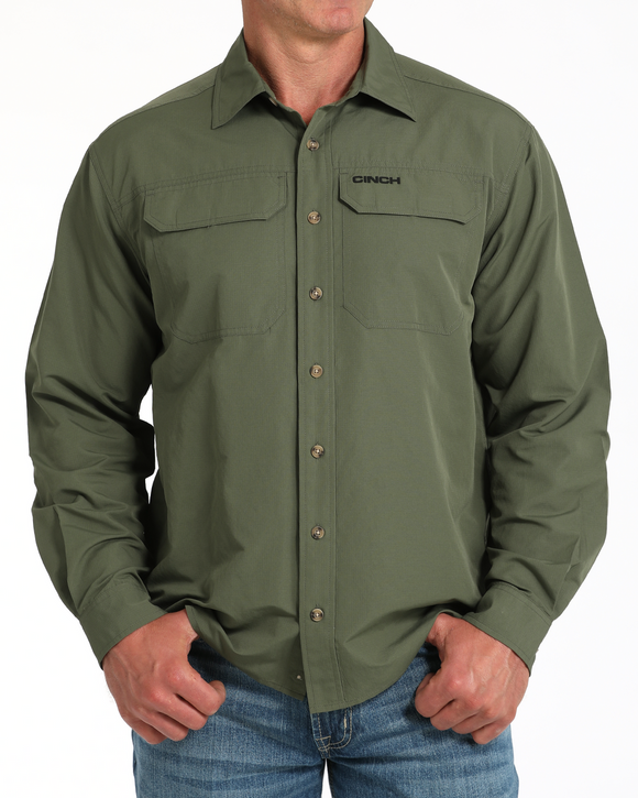 Cinch MEN’S ARENAFLEX® BUTTON-DOWN WESTERN SHIRT - Olive
