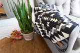 Andean Alpaca Wool Blanket - Black Chakana