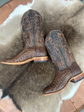 HP Chocolate Nile Croc Print Western Boot