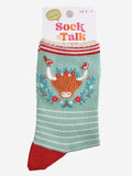 Women's Bamboo Socks - Green/Red, Christmas Highland Cow