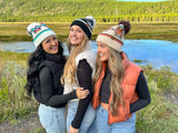 Southwestern Faux Fur Pom C.C Beanie HTE0030: Black Multi