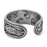 Boot Stitch Turquoise Open Ring - RG6604
