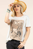 AV1205-AVAH TEXAS COWBOY GRAPHIC SHORT SLEEVE T-SHIRT