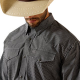 Ariat Men's Pro Series Tobin Classic Fit Snap Shirt - BLACK PLAID 10071726