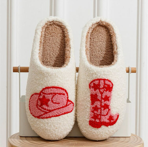 Cowgirl Slippers - Pink/Red