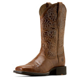 Ariat Women's Round Up Remuda Wide Square Toe Western Boot - Aged Tan
