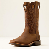 Ariat Mens Highland Toughstock Wide Square Toe Cowboy Boot - DISTRESSED BROWN|TACK ROOM BROWN 10074255