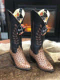 Macie Beans - Kango Tobac Full Quill Ostrich Boots