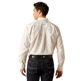 ARIAT MEN'S EDMOND WHITE CLASSIC FIT LONG SLEEVE BUTTON DOWN SHIRT 10051262