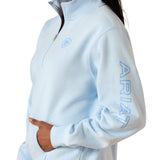 Ariat Women's Foundation Logo 1/2 Zip Sweatshirt - Nantucket Breeze 10071504