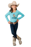 Roper Girls Turquoise Cowgirl T-Shirt