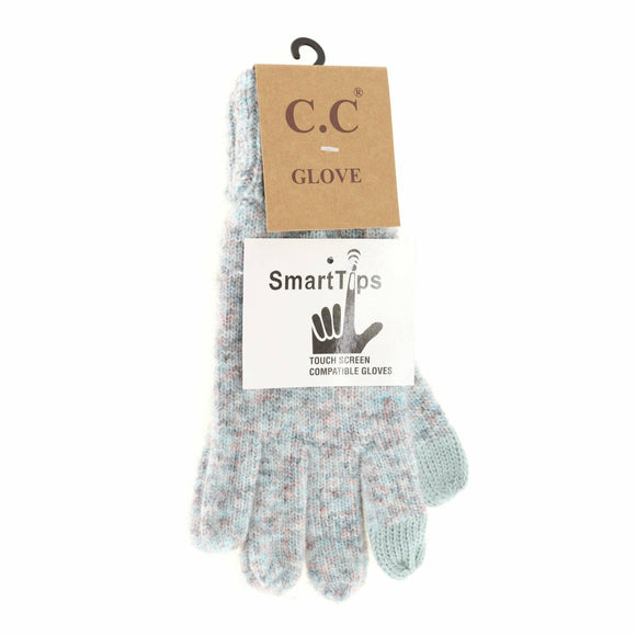 Soft Ribbed Knit Glove G2074P: Aqua Multi