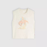 LEVI'S® WOMEN'S GRAPHIC BOXY TANK - Western Archival Faded Cowboy Oatmeal Heather
