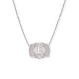 SpurWest Mini Belt Buckle Necklace (Initial) - Silver