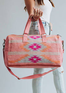 Orange, Bright Pink & Slate Aztec Duffel AOD5
