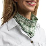 Carlee Double Sided Scarf - EUCALYPTUS & WHITE /WHITE & EUCALYPTUS TILE SCF2638
