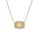 SpurWest Mini Belt Buckle Necklace (Initial) - Gold