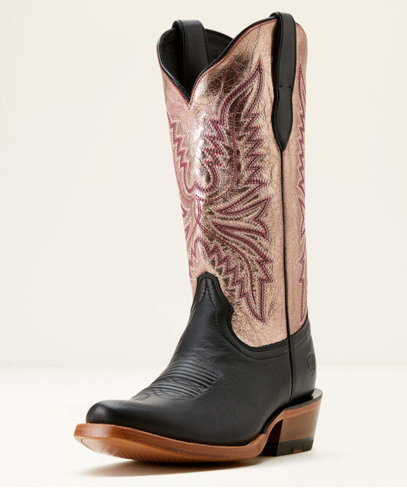 Ariat Ladies Futurity Flash Western Boot - MIDNIGHT BLACK|ROSE GOLD SHINE 10053610