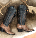 Macie Beans - Kango Tobac Full Quill Ostrich Boots