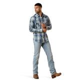 Ariat Men's Retro Heathcliff Fitted Snap Shirt - KEY LARGO PLAID 10071737
