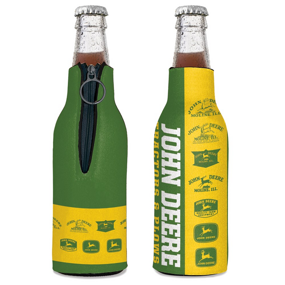 JD BOTTLE COOLER-GREEN WITH RETRO VINTAGE LOGOS (12OZ/375ML)