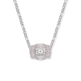 Mini Belt Buckle Necklace (Amelia Rose) - Silver
