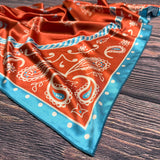 AVS835 WESTERN COWBOY PRINT SILK SCARF 36X36