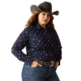 Ariat Ladies Wrinkle Resist Team Kirby Stretch Shirt - Western Love Print
