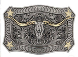 Longhorn Crest Filigree Attitude Belt Buckle - A935