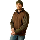 Ariat CALDWELL LOGO 1/4 ZIP SWEATER - CARAFE/EARTH GREEN