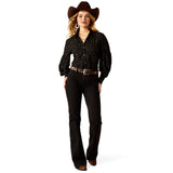 Ariat Blinged Out Top - GOLDEN HORSESHOES PRINT