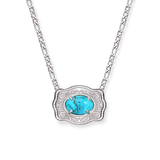 Belt Buckle Necklace (Oasis) - Silver